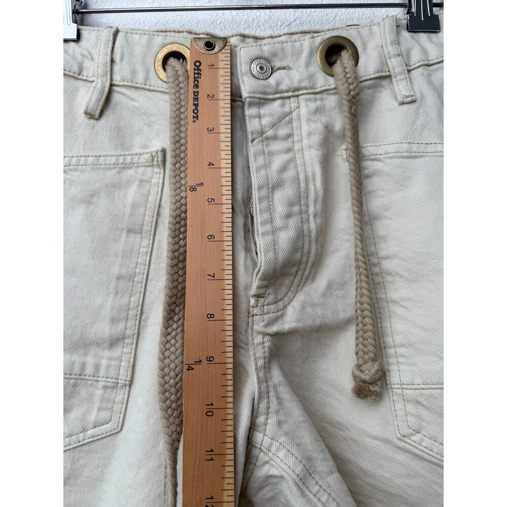 NWT We The Free Moxie Shorts Ivory Rope Belt Raw Hem Eyelet Size 26 - Picture 13 of 14